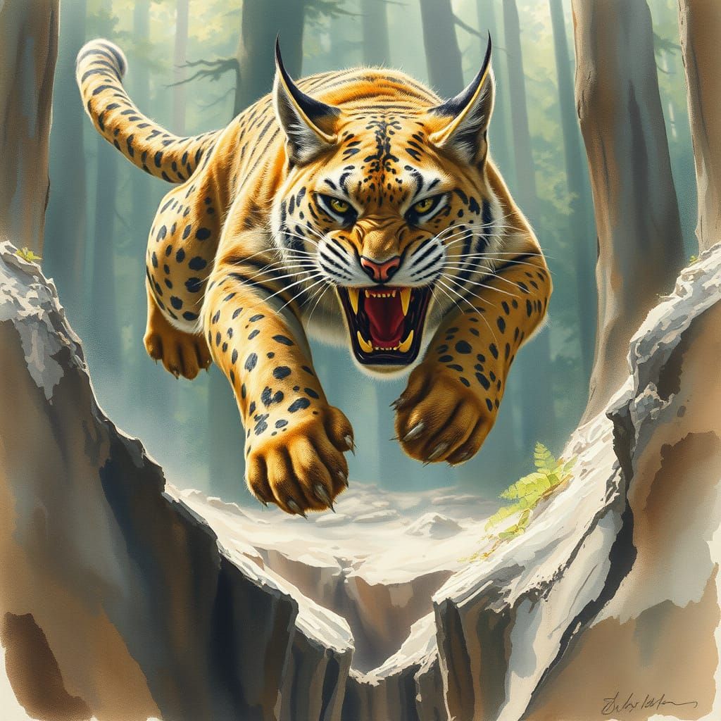 Saber-toothed cat  by @RainyRightO