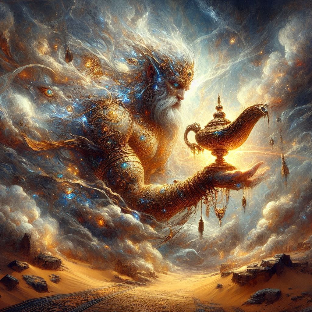 "The Awakening of the Djinn": Power unleashed in the storm.