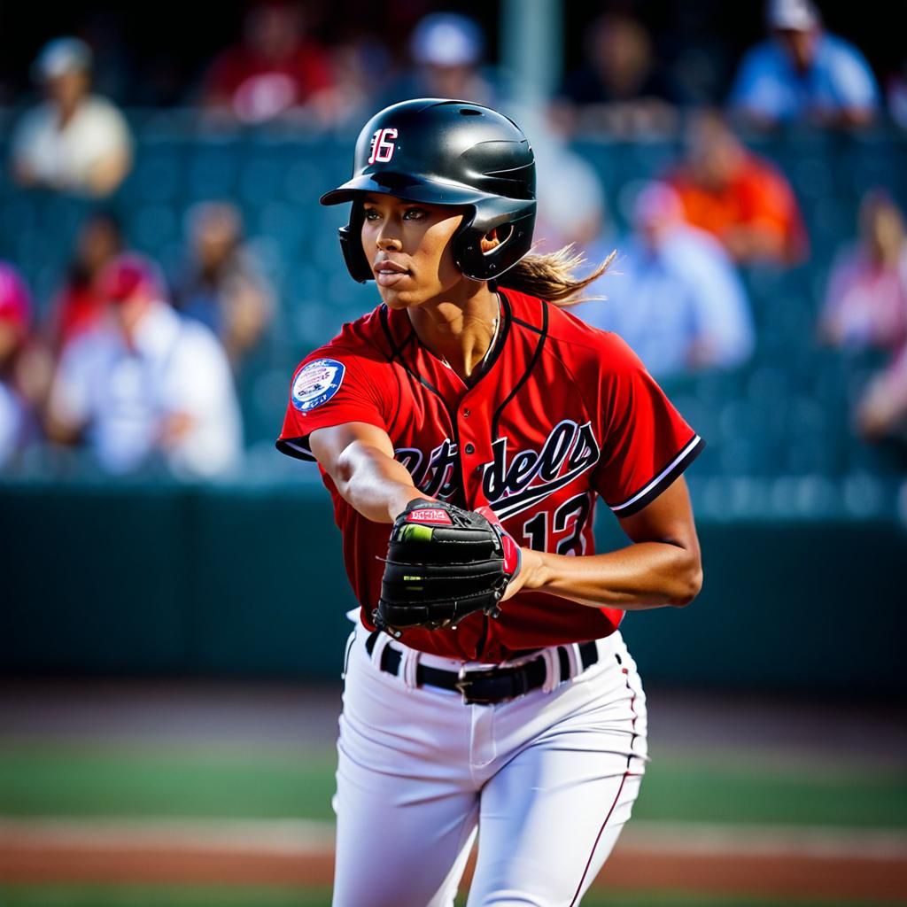Girl baseball player