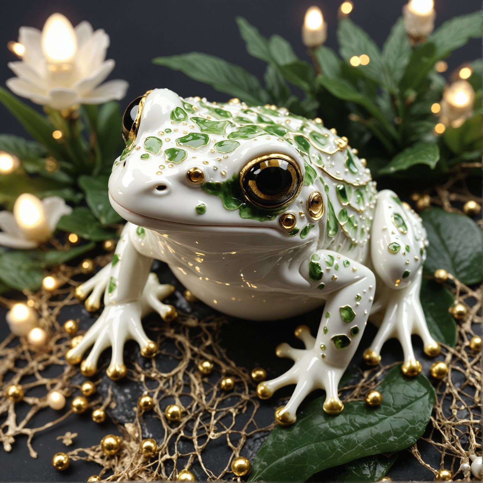 Cute porcelain frog