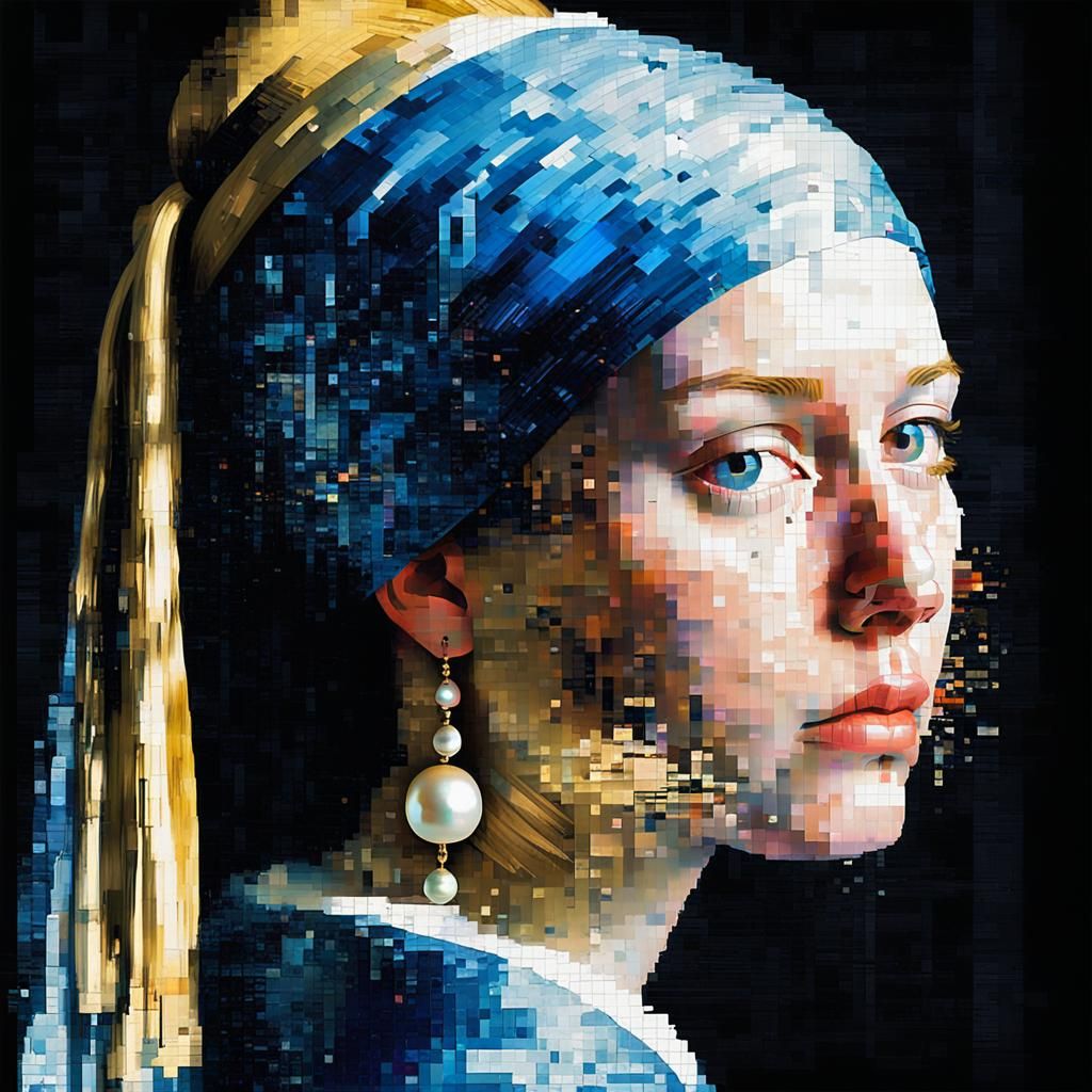 ' Girl with a Pearl Earring', glitch effect  by @Gaby
