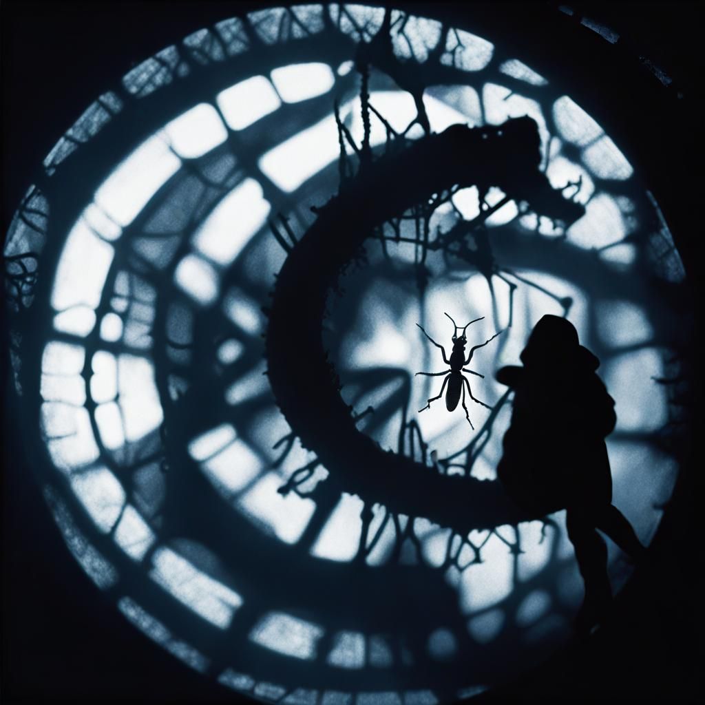 Surreal Insect and Person in Dada Style