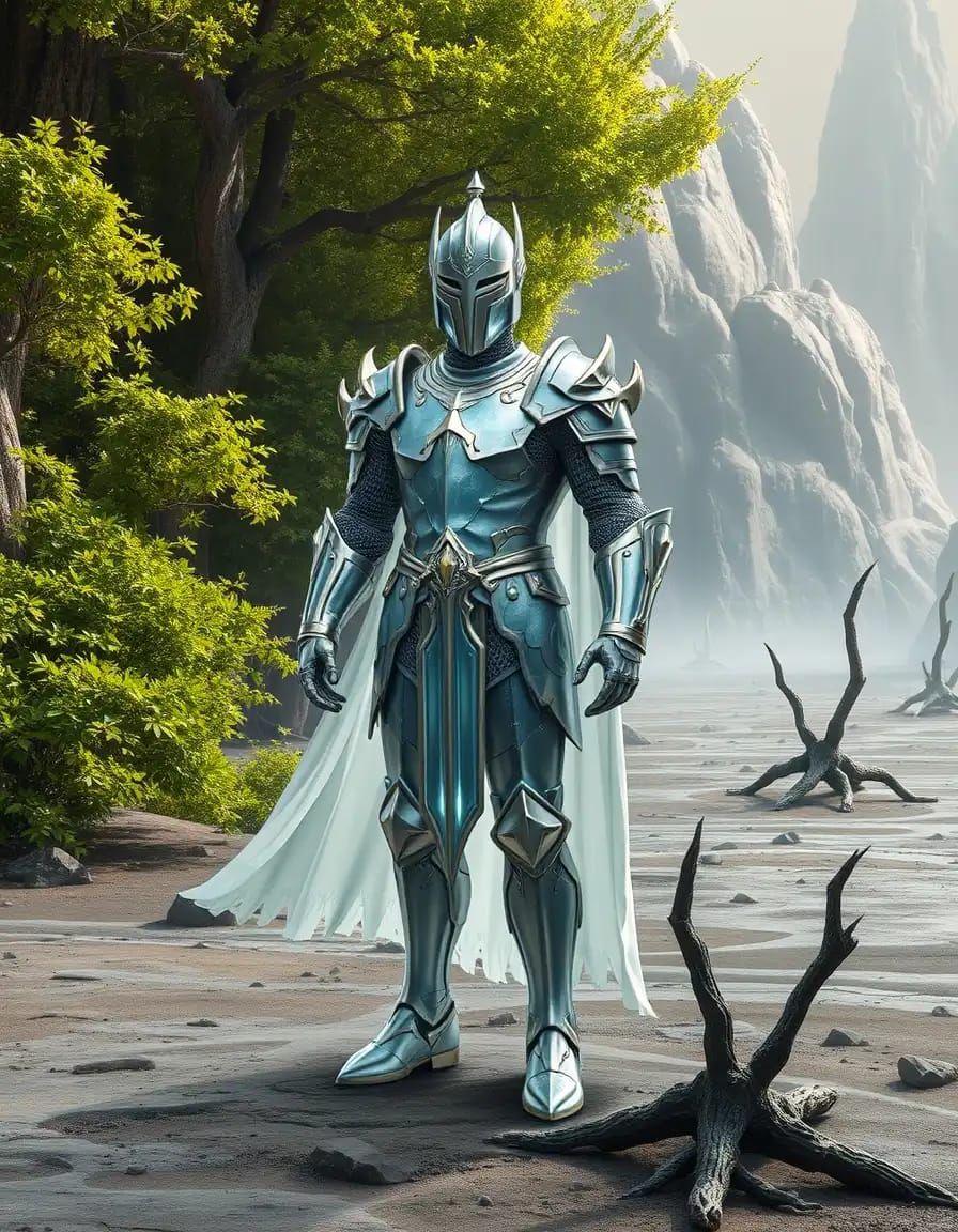 A majestic royal knight stands proudly