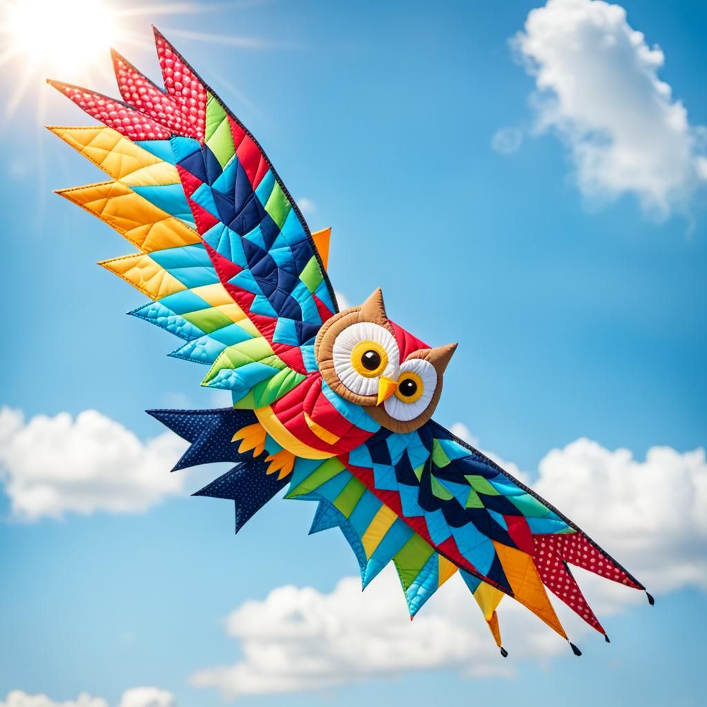 PATCHWORK OWL KITE  by @WildPoppy