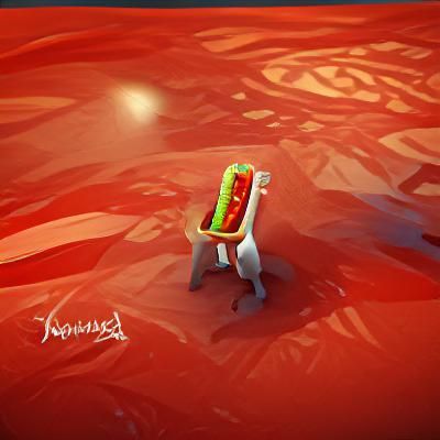 Ketchup hotdog bumper Llama deviantart Sketchfab colourful