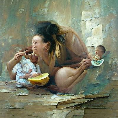 woman eating her child