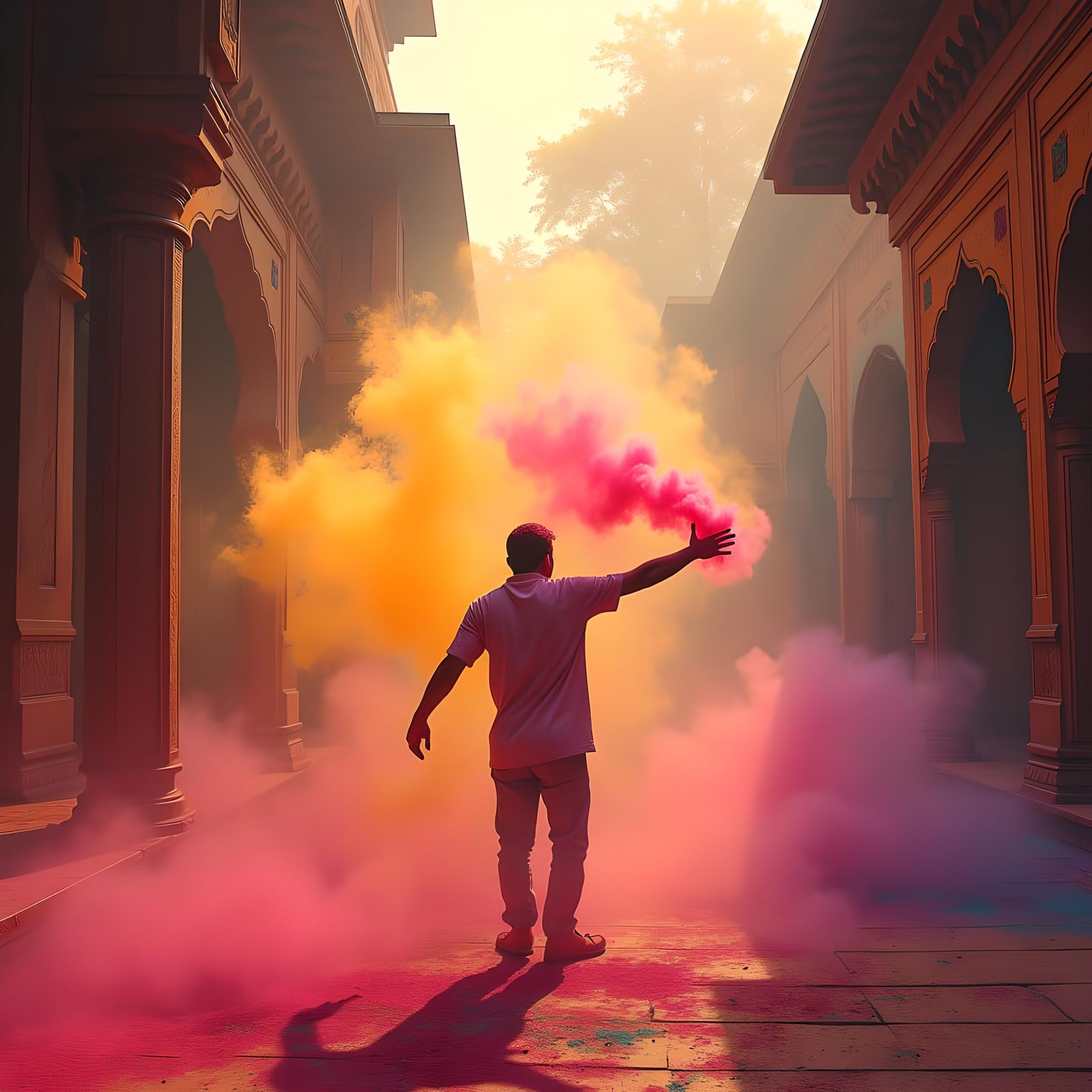 Paint thrower during the Holi Festival   by @Dman