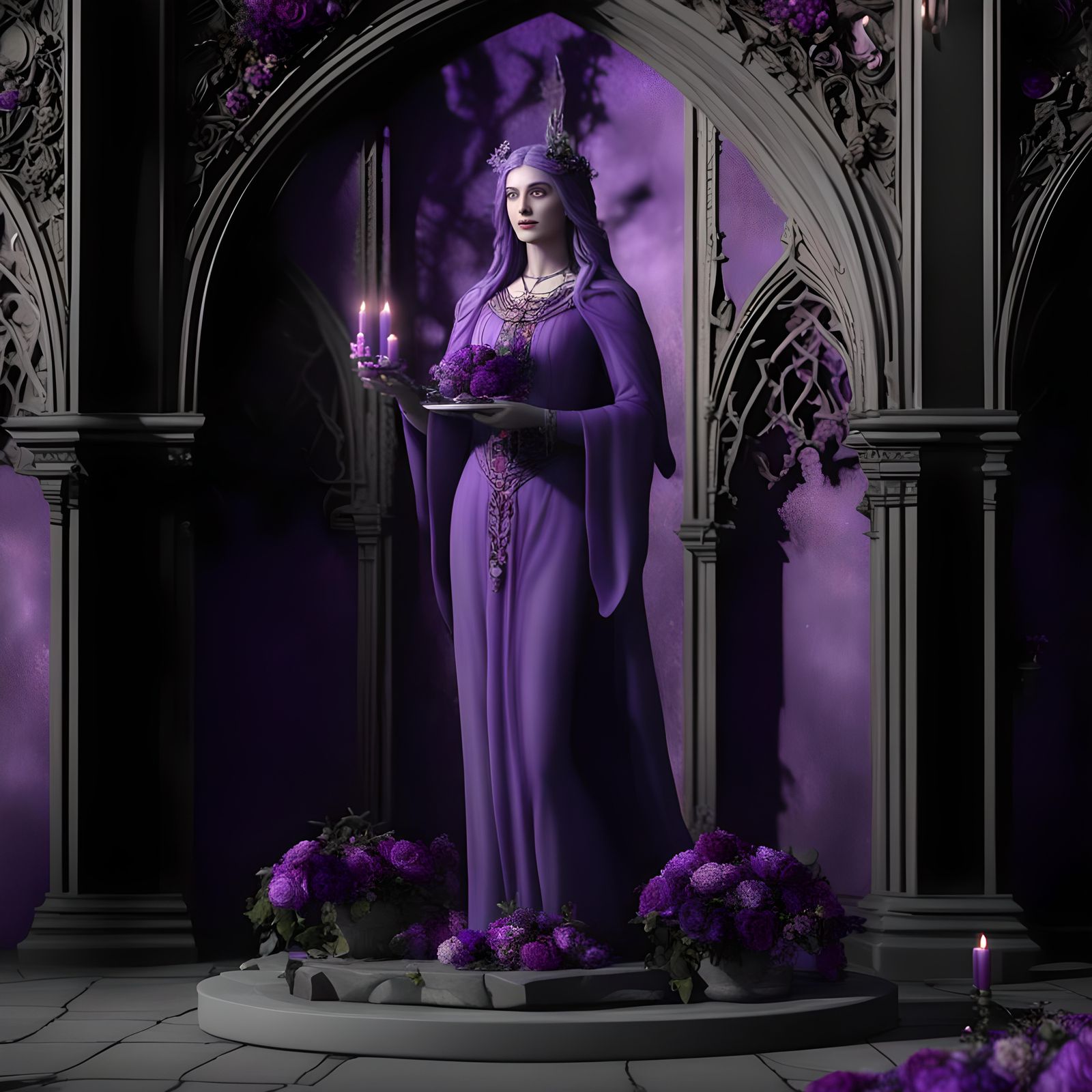 Ethereal Wiccan Witch Garden with beautiful flowers& Beautiful Gothic ...