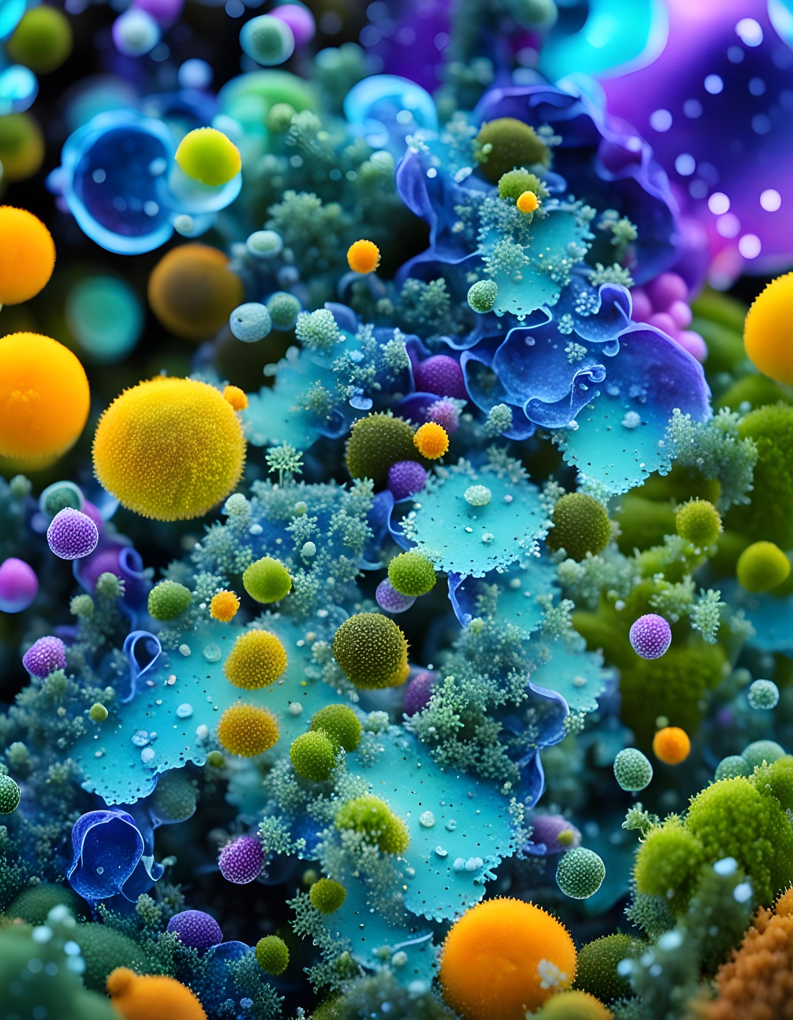 Microscopic Algae Oasis in Vibrant 4k Detail