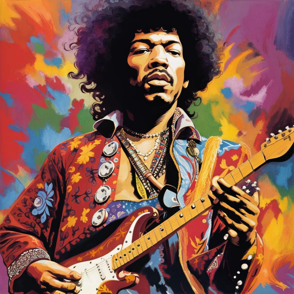 Jimi Hendrix - AI Generated Artwork - NightCafe Creator