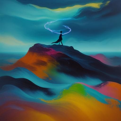 Dreamlike Figure in Surrealist Landscape