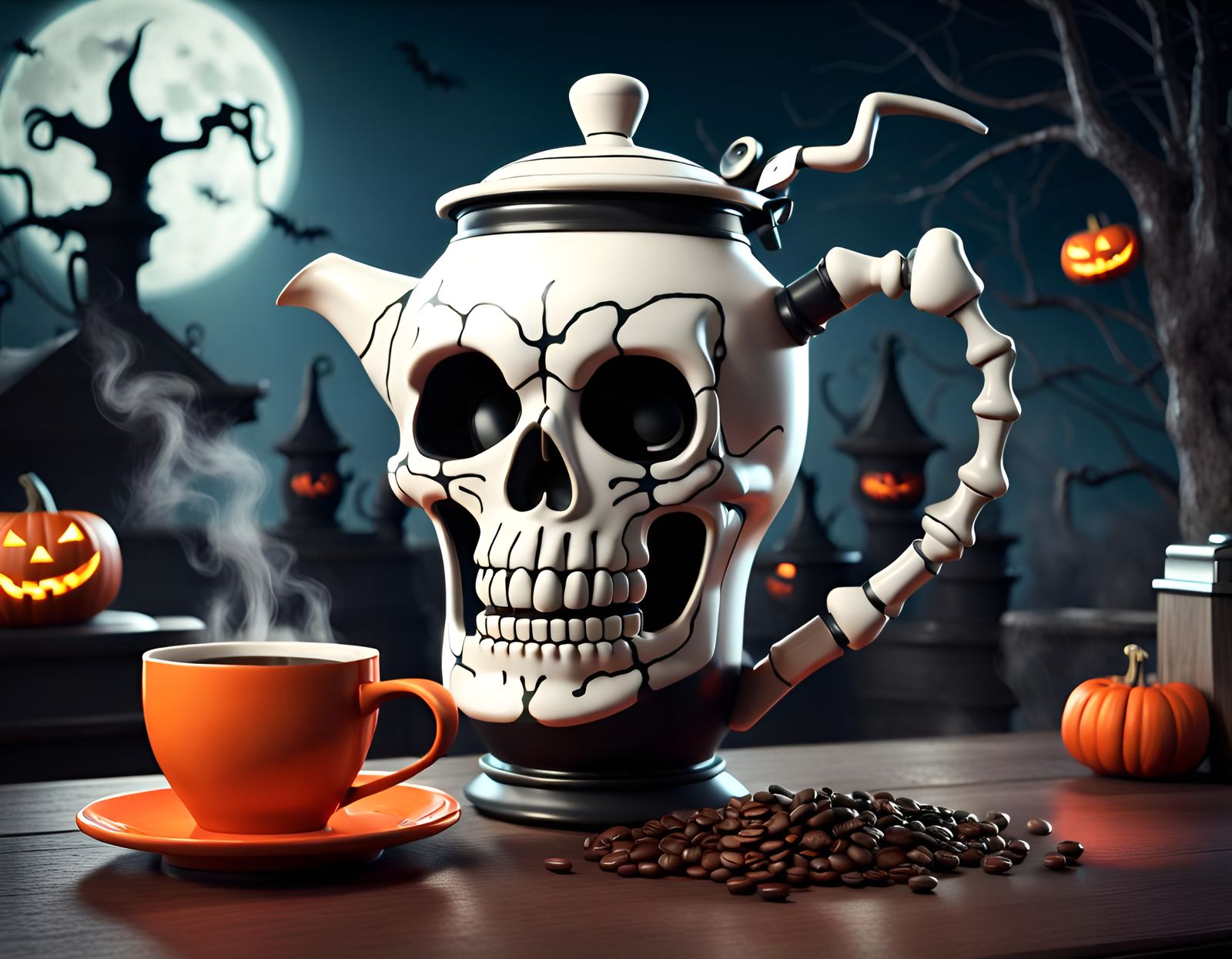 Skeleton Coffee Awaits  by @Cricket