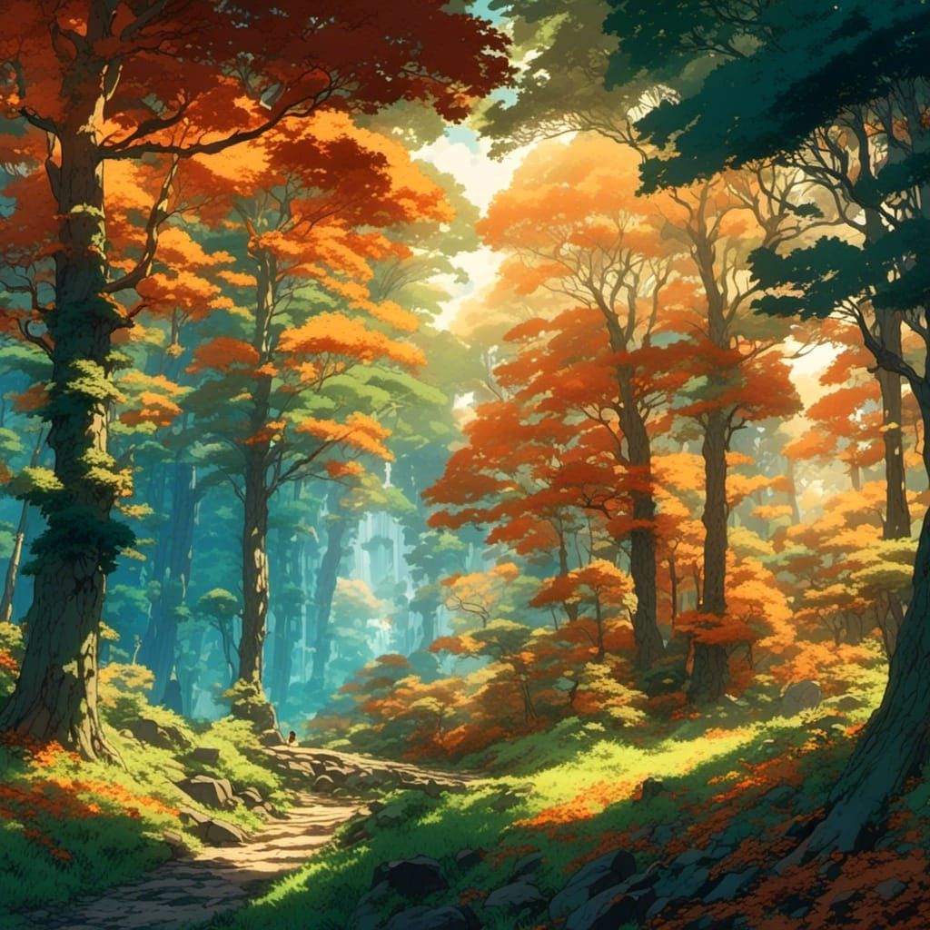 Studio Ghibli Fairy in Enchanted Forest