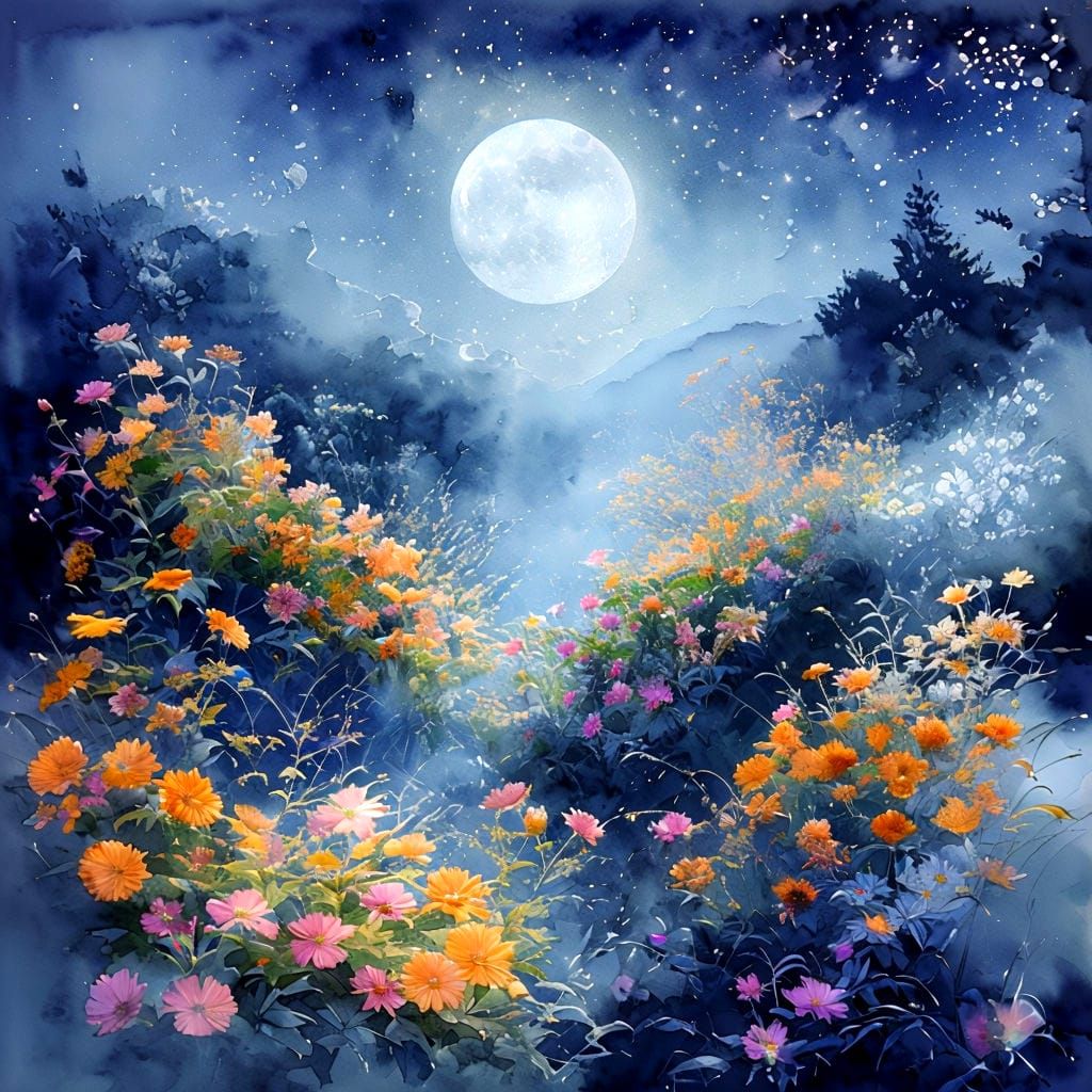 Flowers and moonlight
