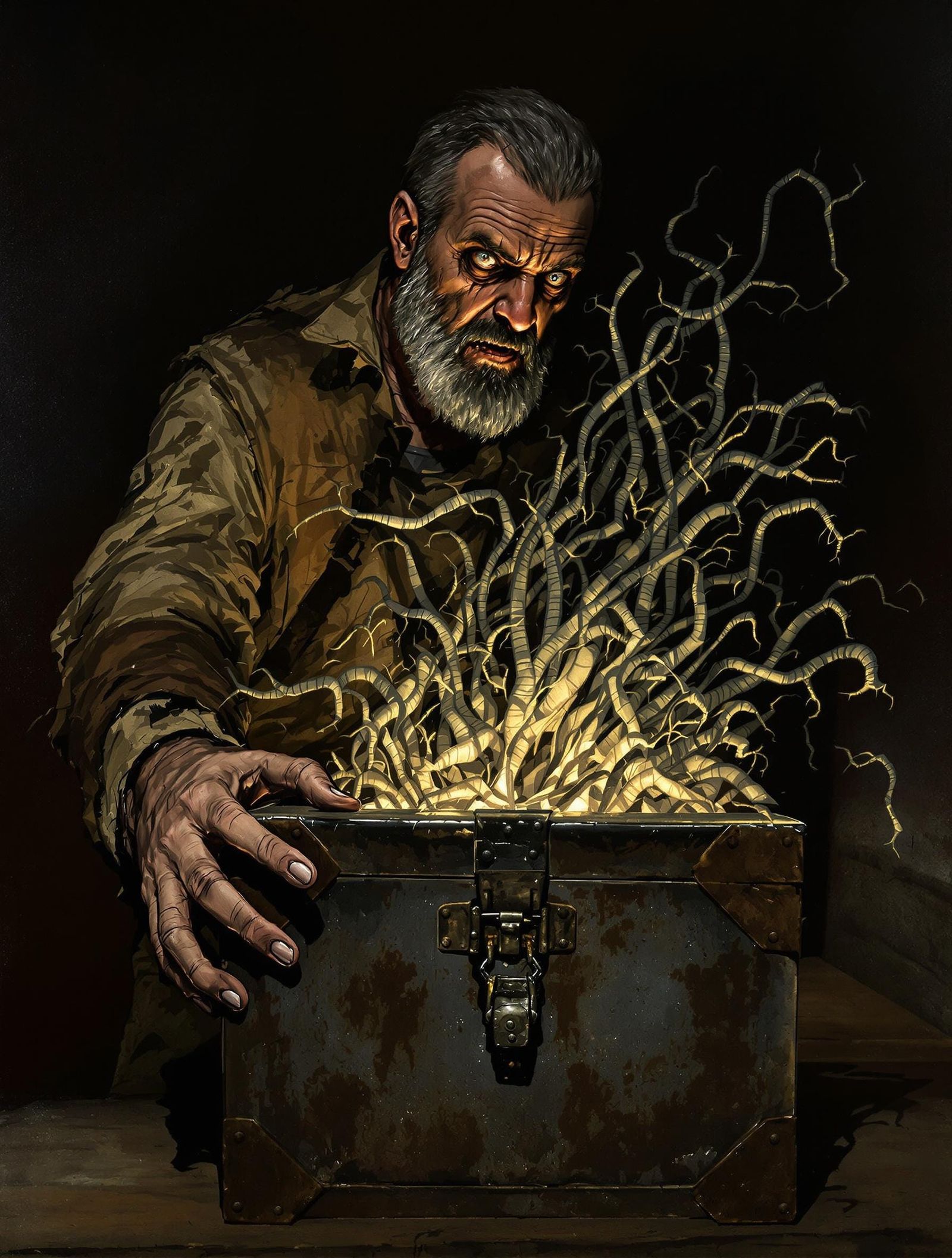 A Haunting Confrontation with Inner Demons in Earth-Toned To...