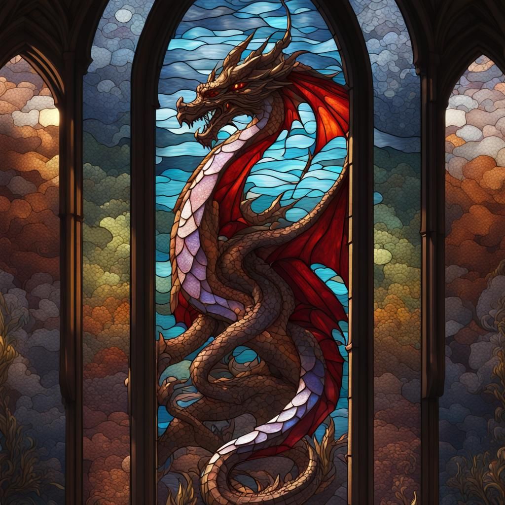 Dragon stained glass   by @ifipi 830