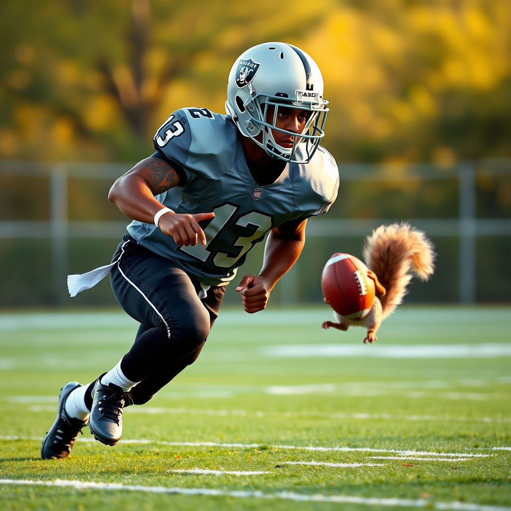 Squirrel pick 6 on the Raiders