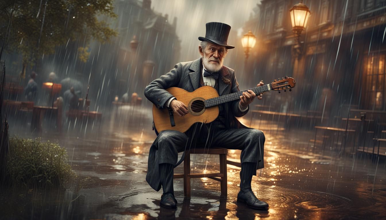 An old man, dressed in a dapper 19th century European suit s...