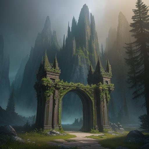 Mystical Portal in a Fantastical Landscape