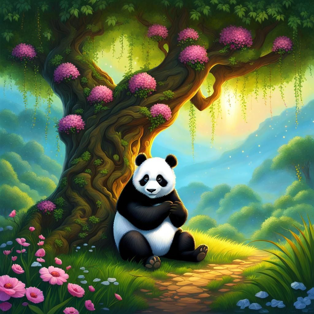 A cute Panda's Life AI Generated Artwork NightCafe Creator