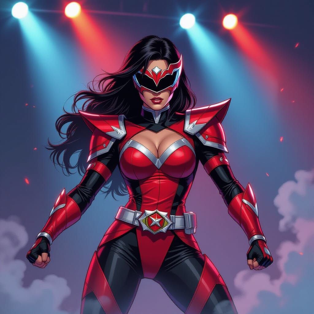 Rock style Red power ranger female