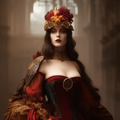 Dramatic Gothic Victorian Carnival Clown"professional hyperr...