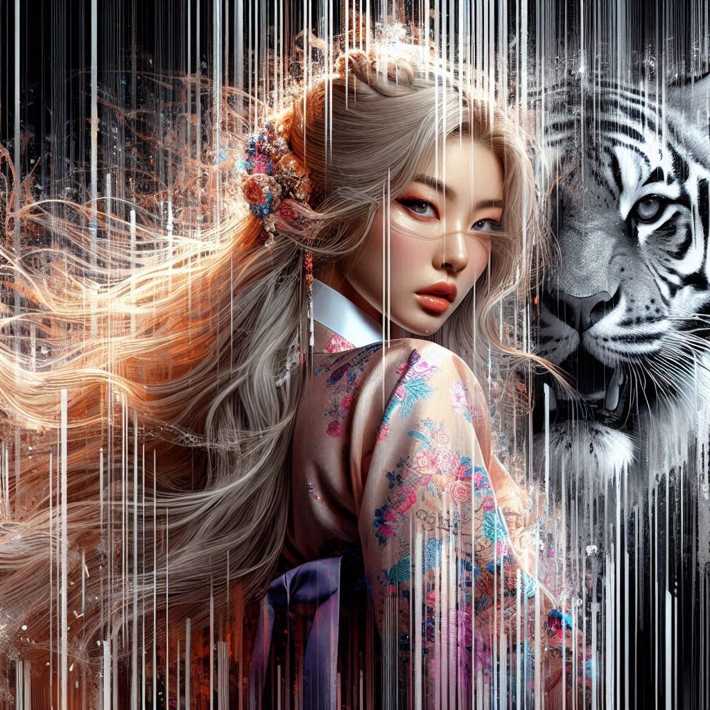 Mysterious Korean woman with  traditional dress