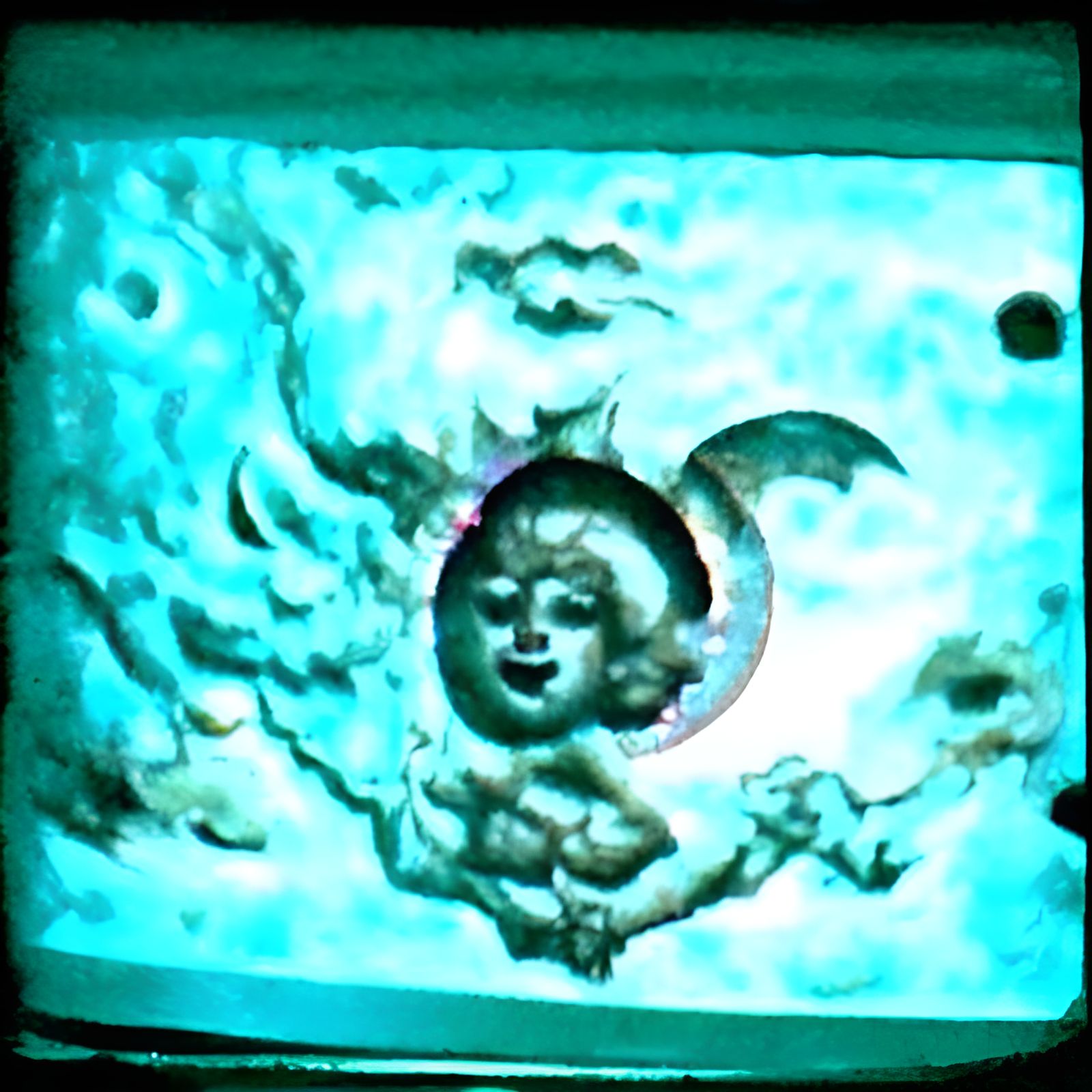Dissonant Cherub on the TV screen in the lunar eclipse that ...