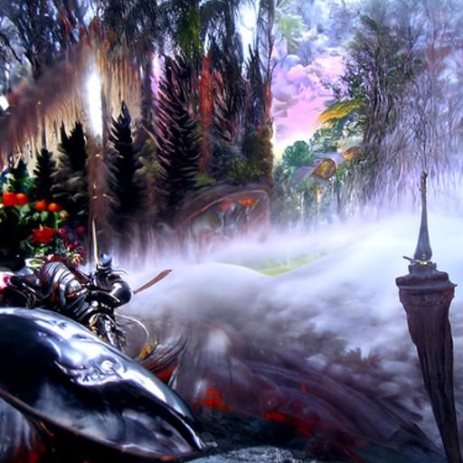 The black knight  pursues his foe