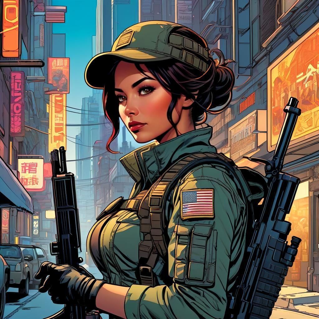 Hyper detailed comic-book cel-shaded illustration masterpiec...