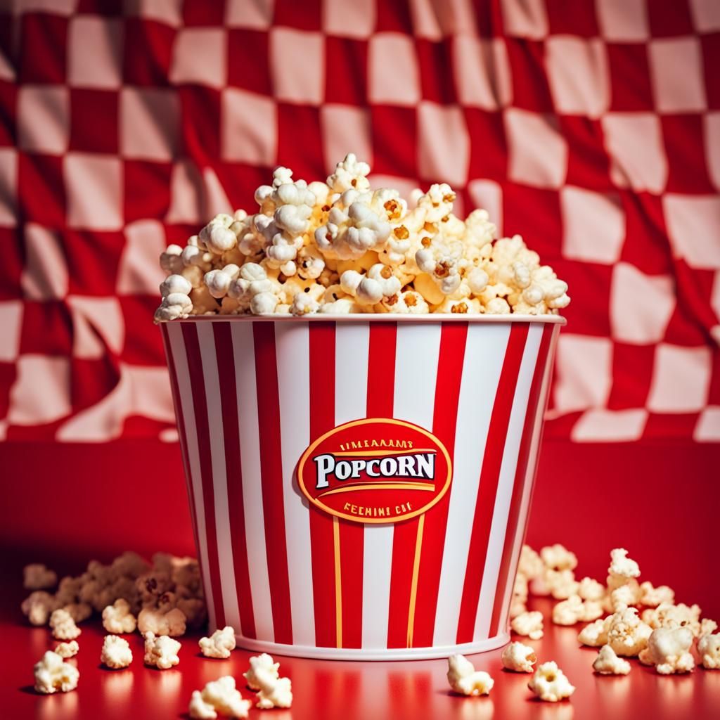 Delicious Buttered Popcorn in Analog Film Style