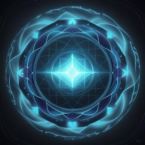 Mysterious Symbol Glows in Surreal Misty Atmosphere