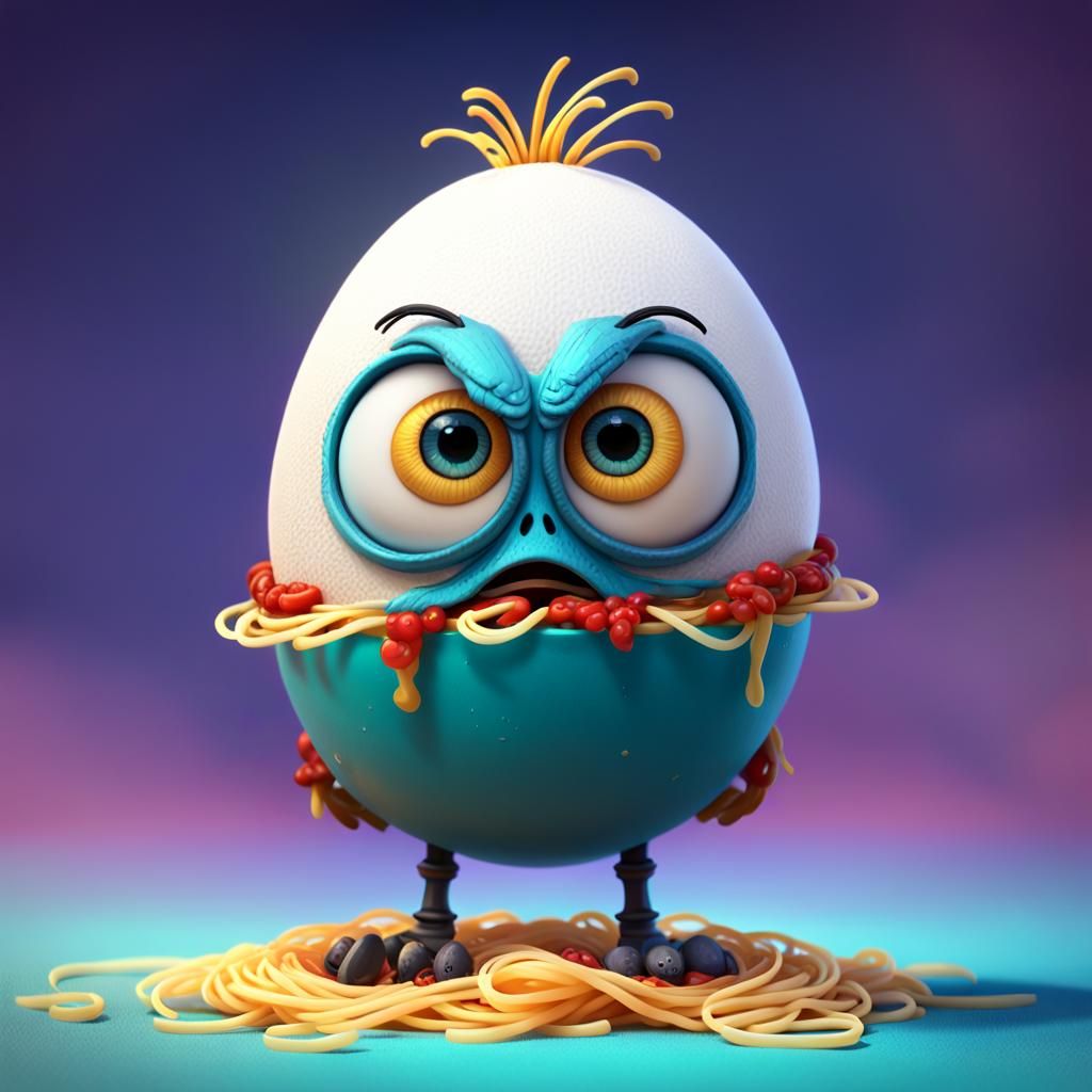 Stuffed Egg. Not a very happy one