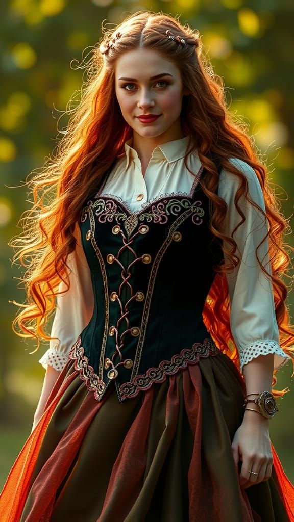 Celtic Warrior Queen in Gothic Velvet Gown