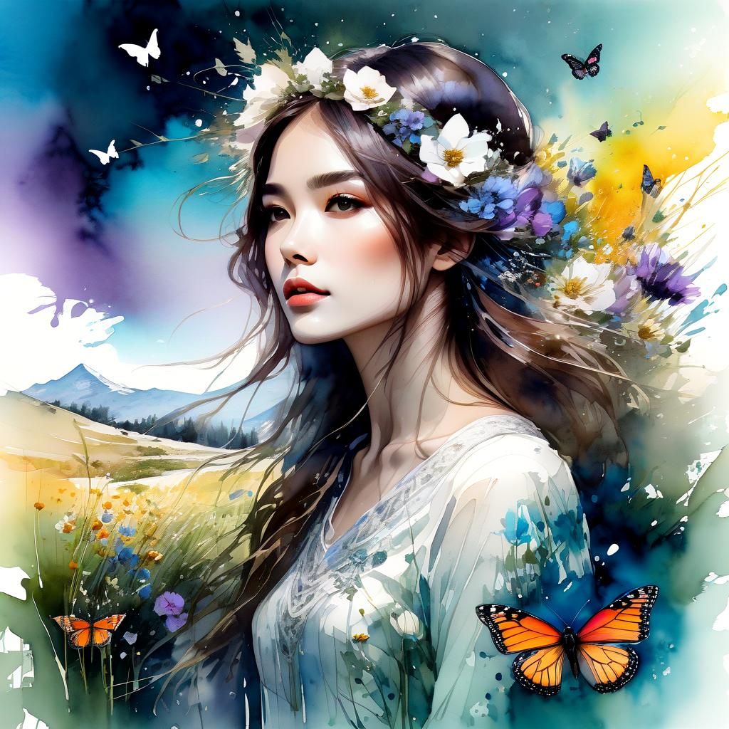 beautiful flower girl  by @photon