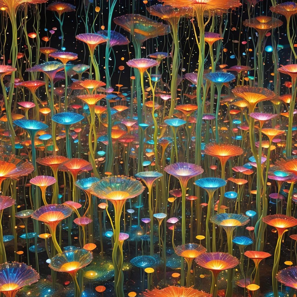 Astral meadow of flowers