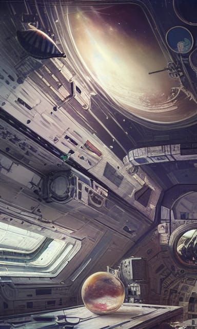 Orb in space station
