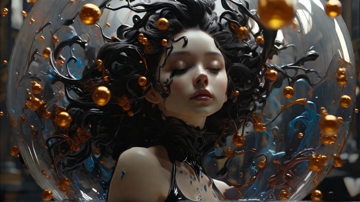 the element of ink splatters in a Bubble