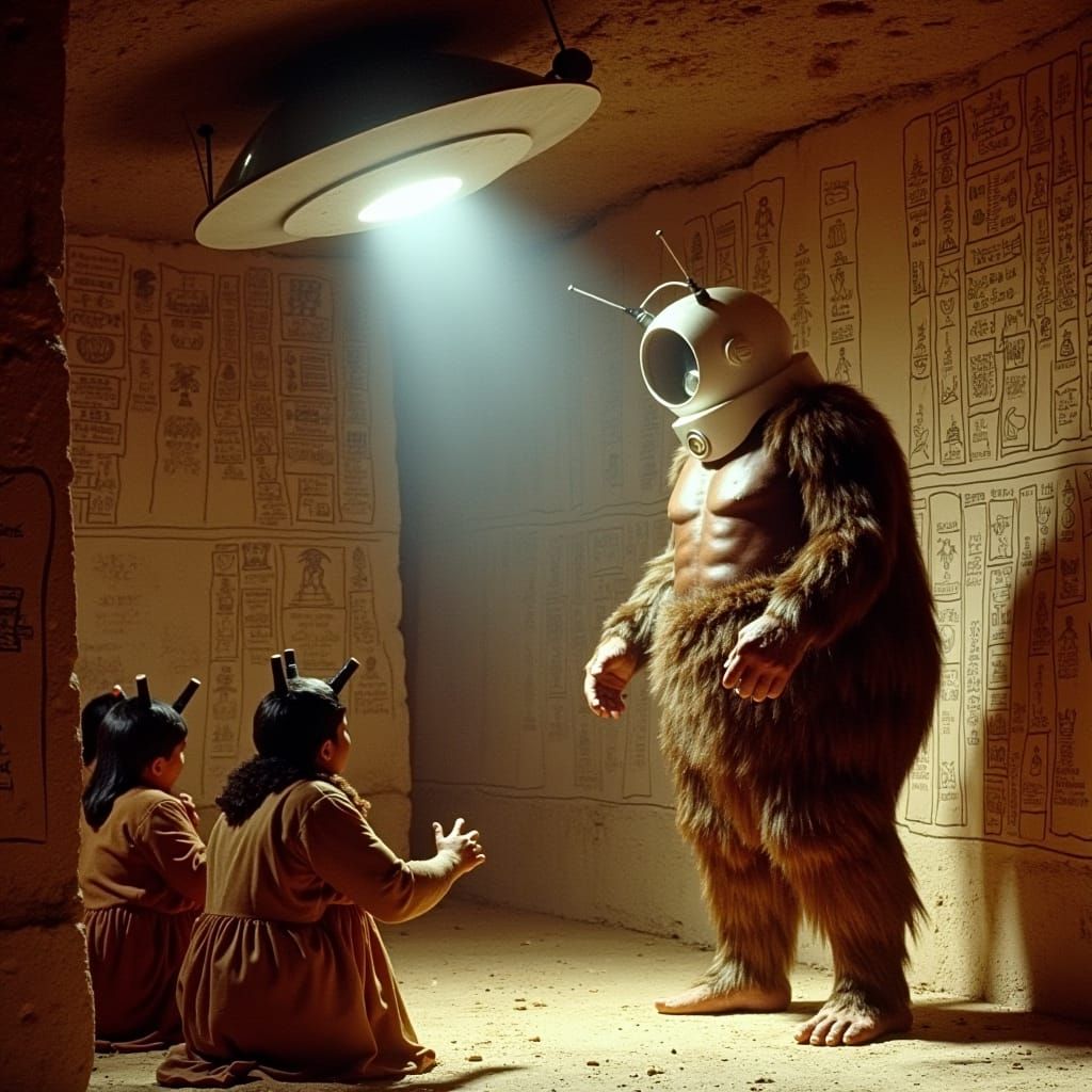 Yes, the ancient Egyptians were visited by space aliens, yes...