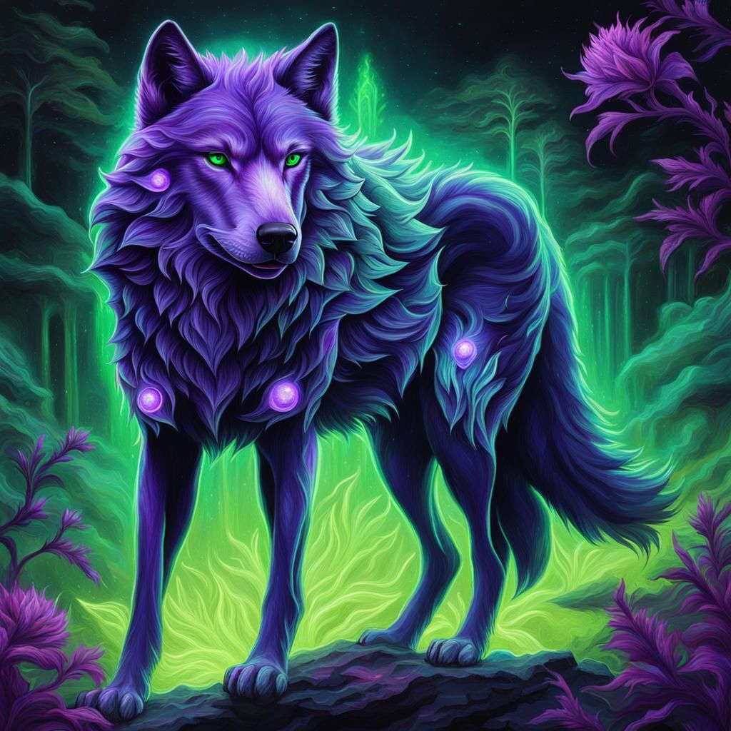 magic wolf in forest - AI Generated Artwork - NightCafe Creator