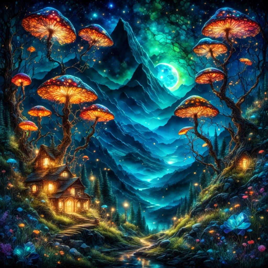 Magic mushroom-scape