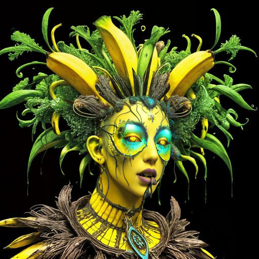 Surreal Banana Battle in Bizarre Hyperrealism