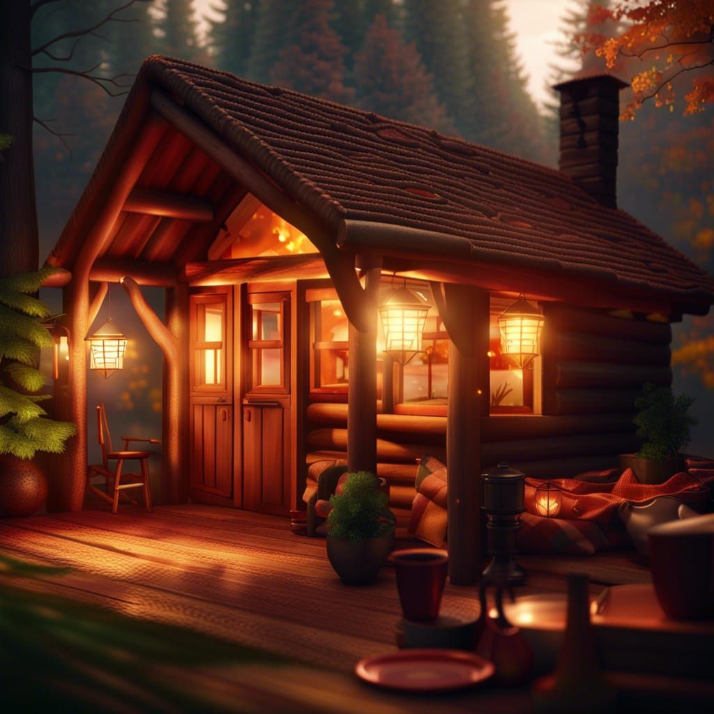 Cozy cabin - AI Generated Artwork - NightCafe Creator