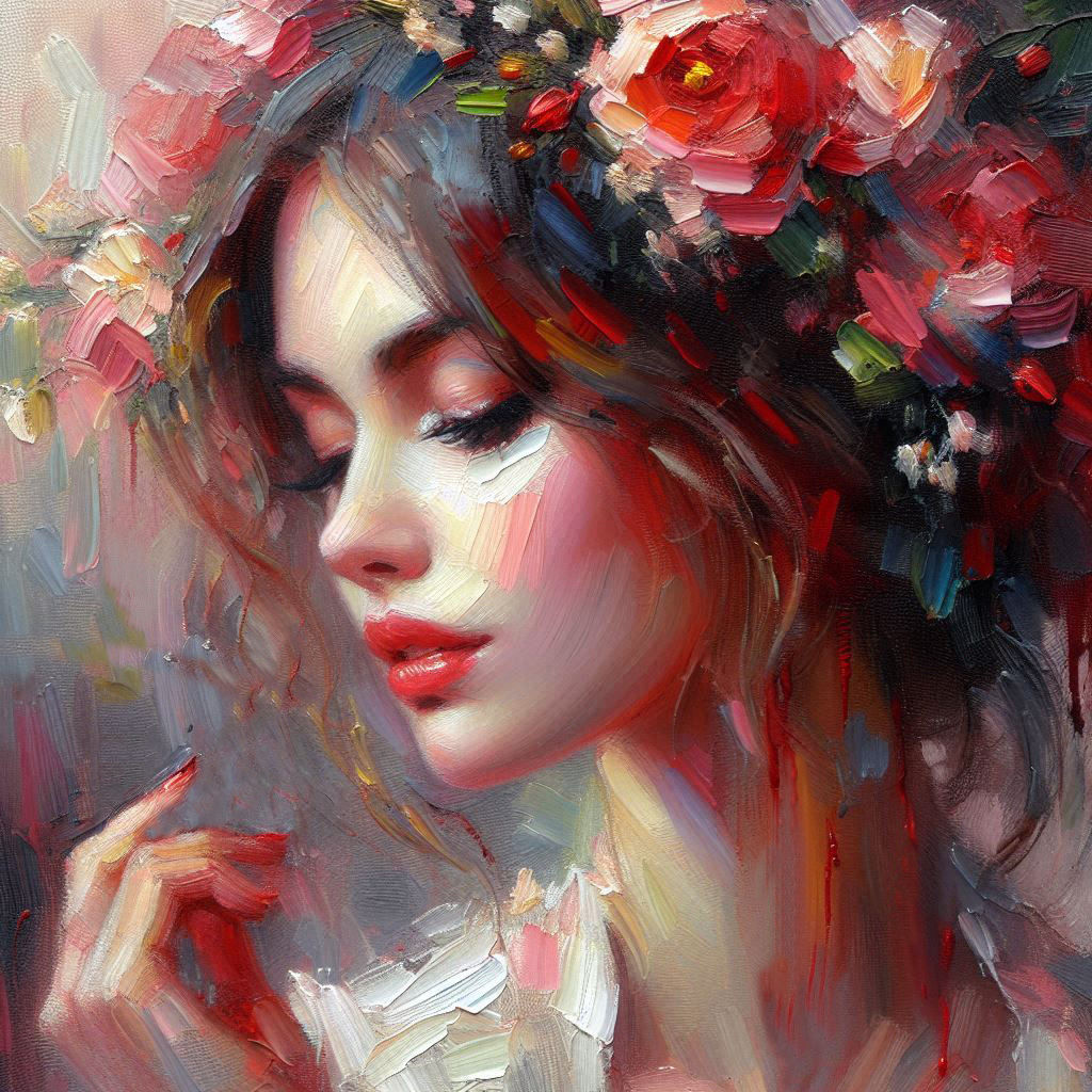 Dark Haired Woman In Red