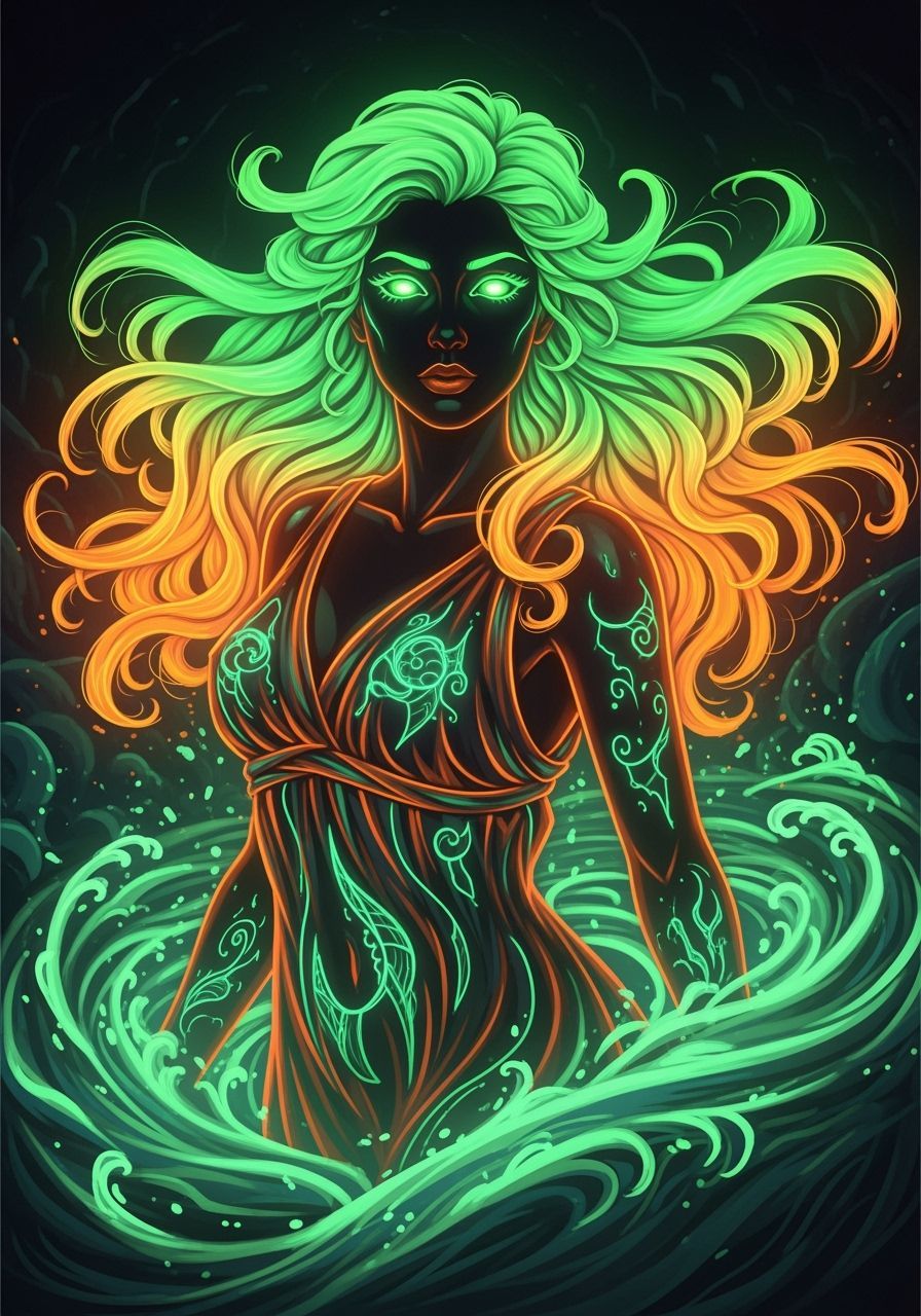 Neon Green and Neon Orange   by @Annajepa