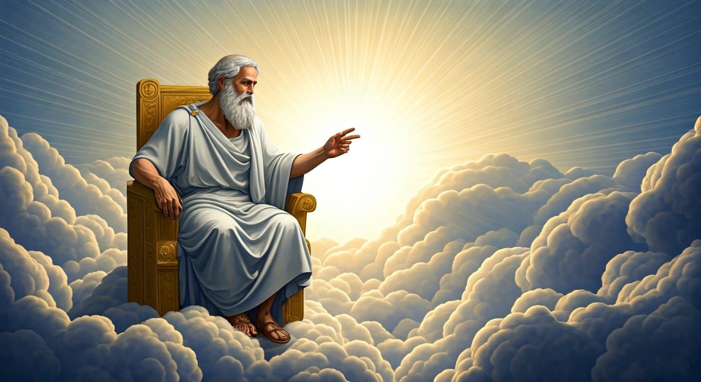 [An attempt to illustrate] the Christian God in heaven sitting on His throne