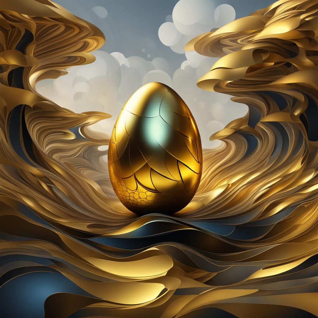 Golden Egg Discovery: Abstract Vector Fractal Art