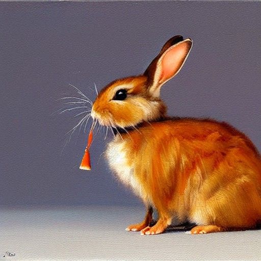 bunny with carrot on a mousetrap