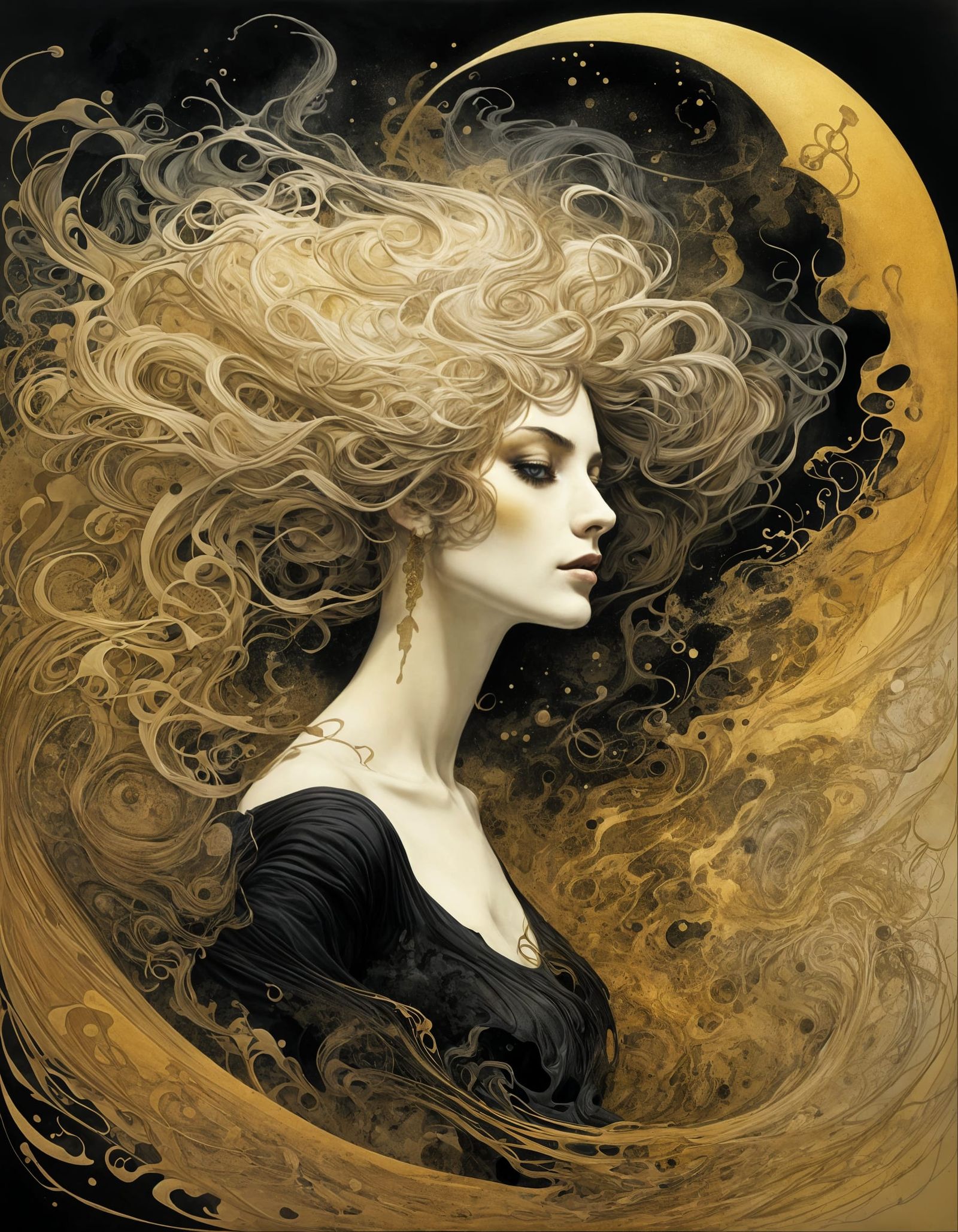 The woman in the moon  by @Edana