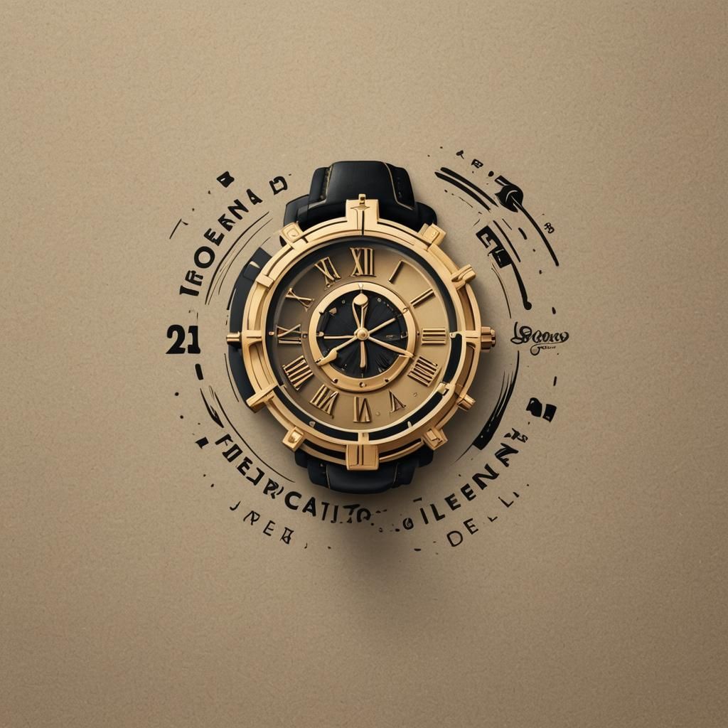 Elegant Hourglass Logo with Golden Accents